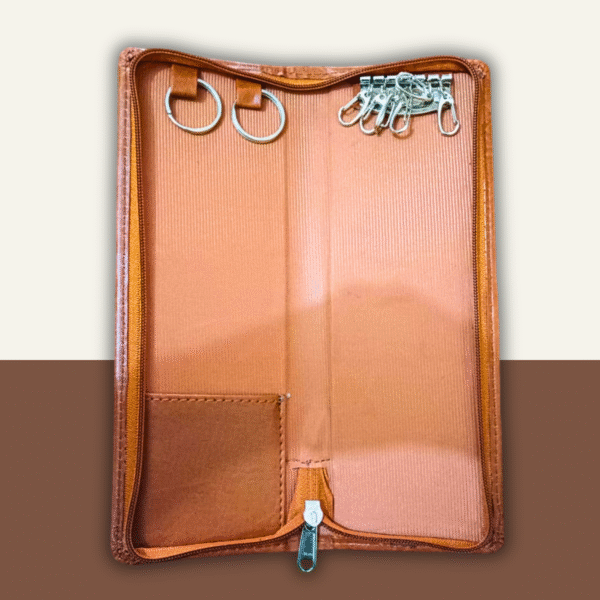 PU Leather Key Pouch with 8 Hooks for Bank Keys